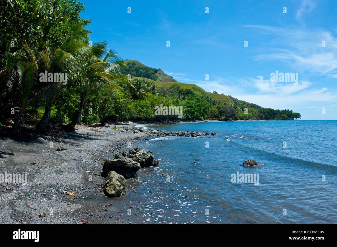 Coastal landscape, Savo Island, Central Province, Solomon Islands Stock Photo
