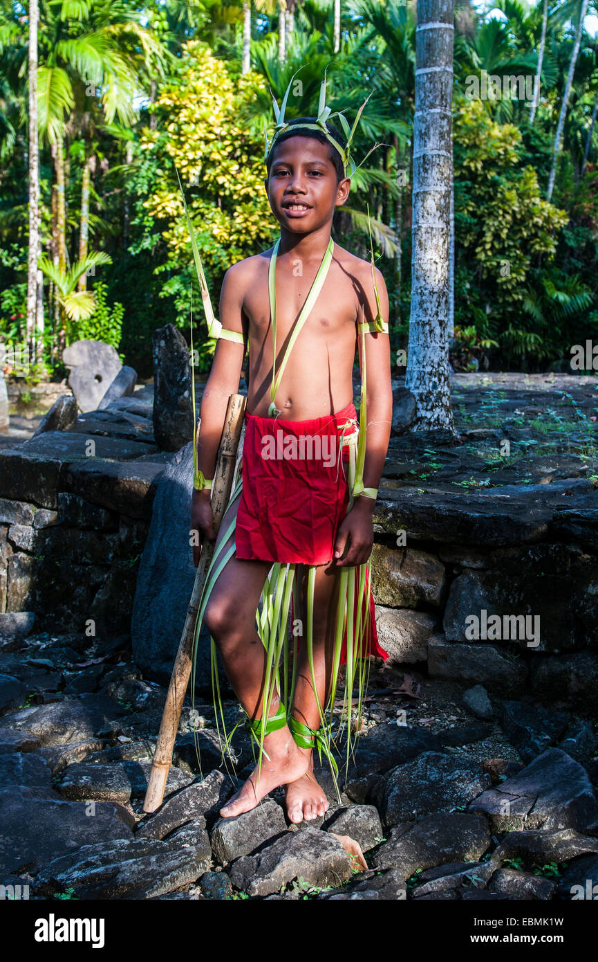 Traditionally dressed boy, Yap Island, Caroline Islands, Micronesia Stock Photo Alamy