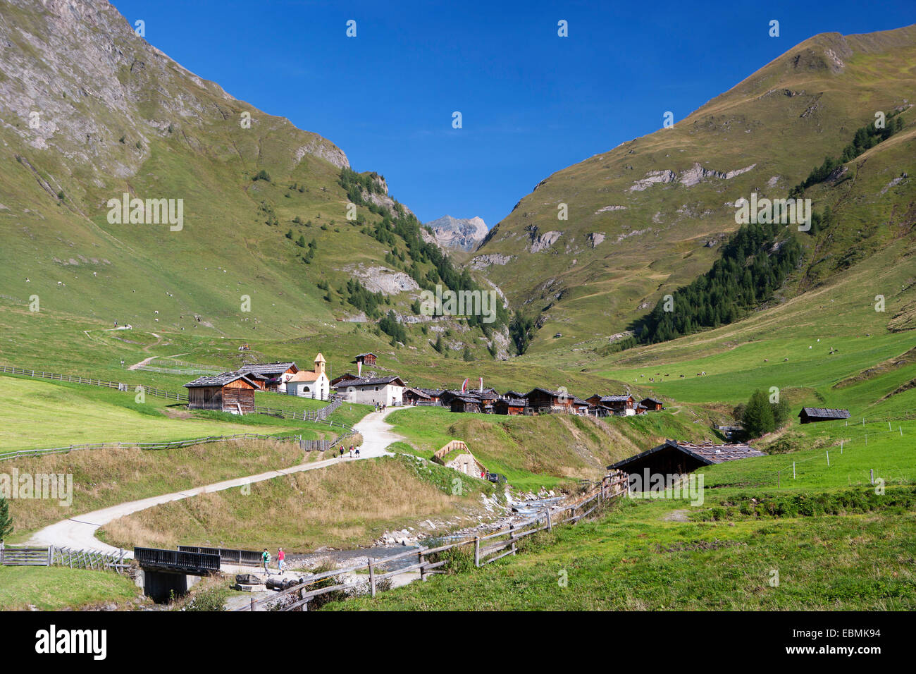 Fane Alm, village, Valsertal, Vals, Province of South Tyrol, Italy Stock Photo