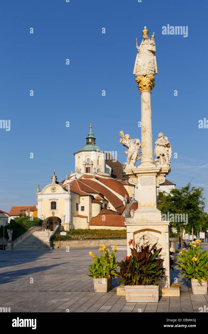 Mount Calvary Church or Haydn Church and Marian column, Eisenstadt, Burgenland, Austria Stock Photo