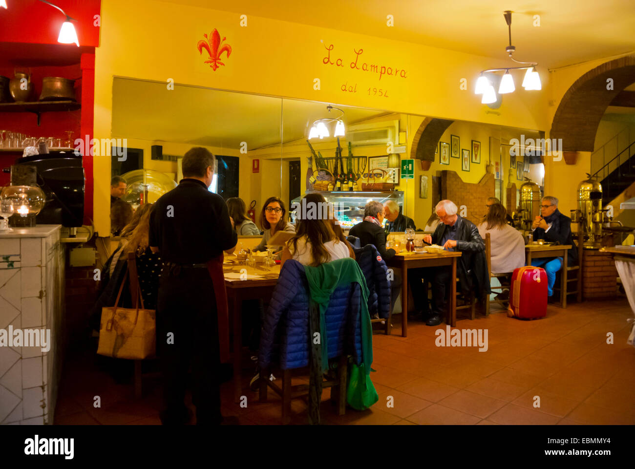 Traditional La Lampara pizzeria, central Florence, Tuscany, Italy Stock Photo