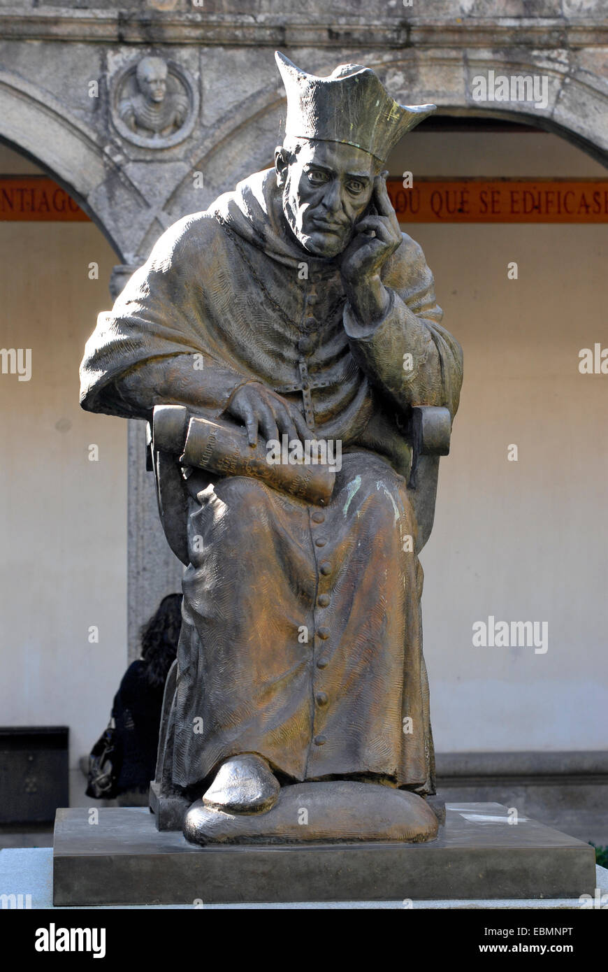 Statue of Alfonso de Fonseca in Santiago de Compostela, Spain Stock Photo