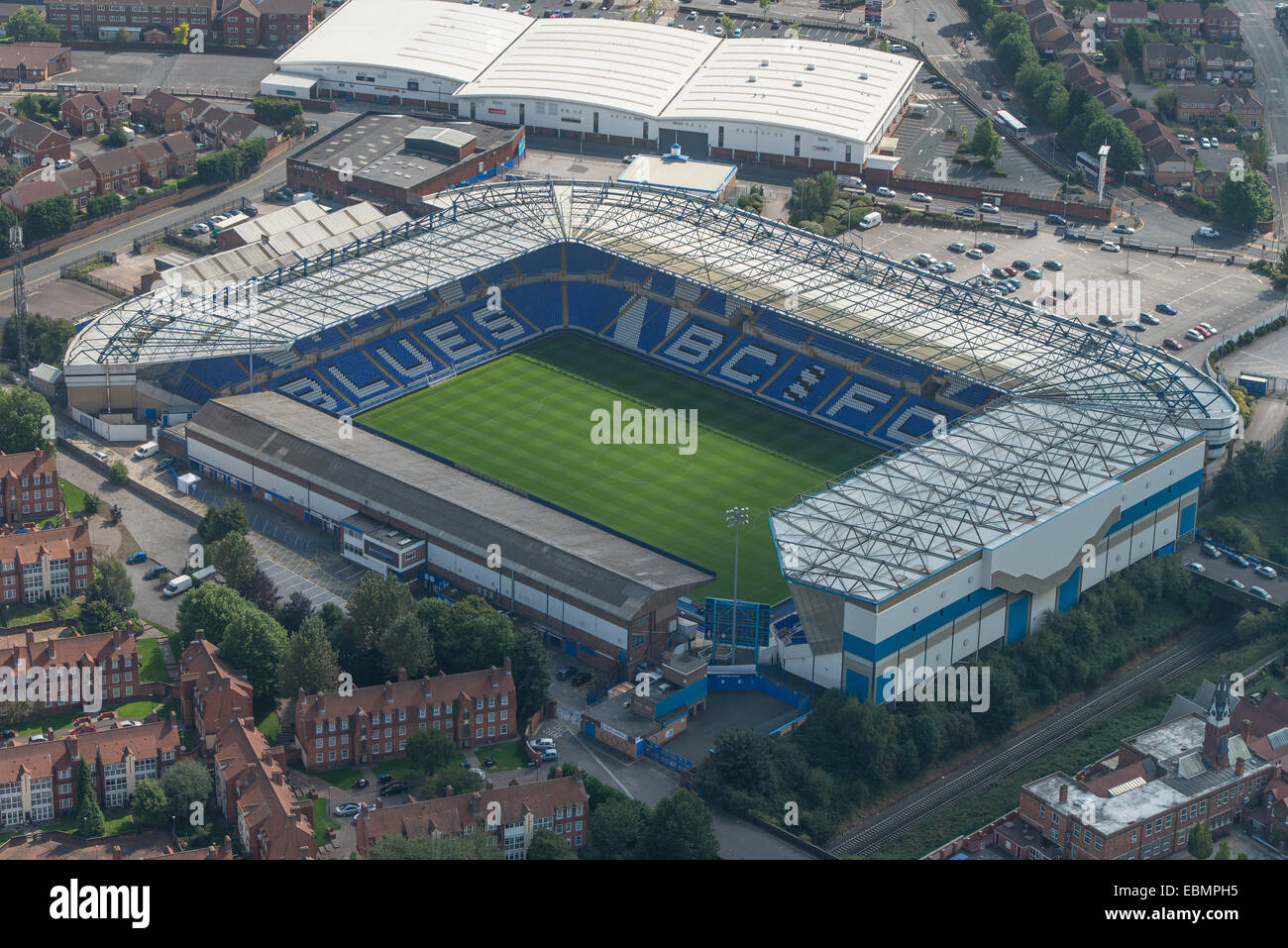 An aerial view of St Andrews home of Birmingham City Football Club Stock Photo