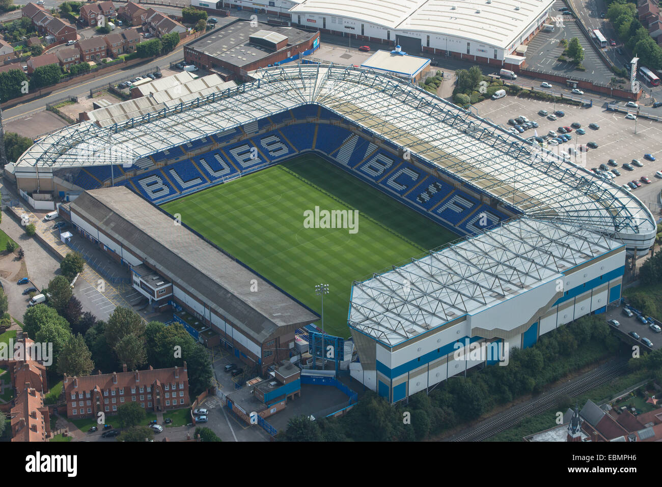 An aerial view of St Andrews home of Birmingham City Football Club Stock Photo