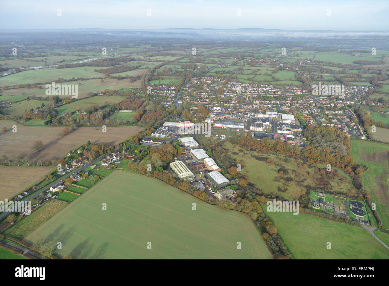 An aerial view of the village of Partridge Green near Henfield, West Sussex Stock Photo