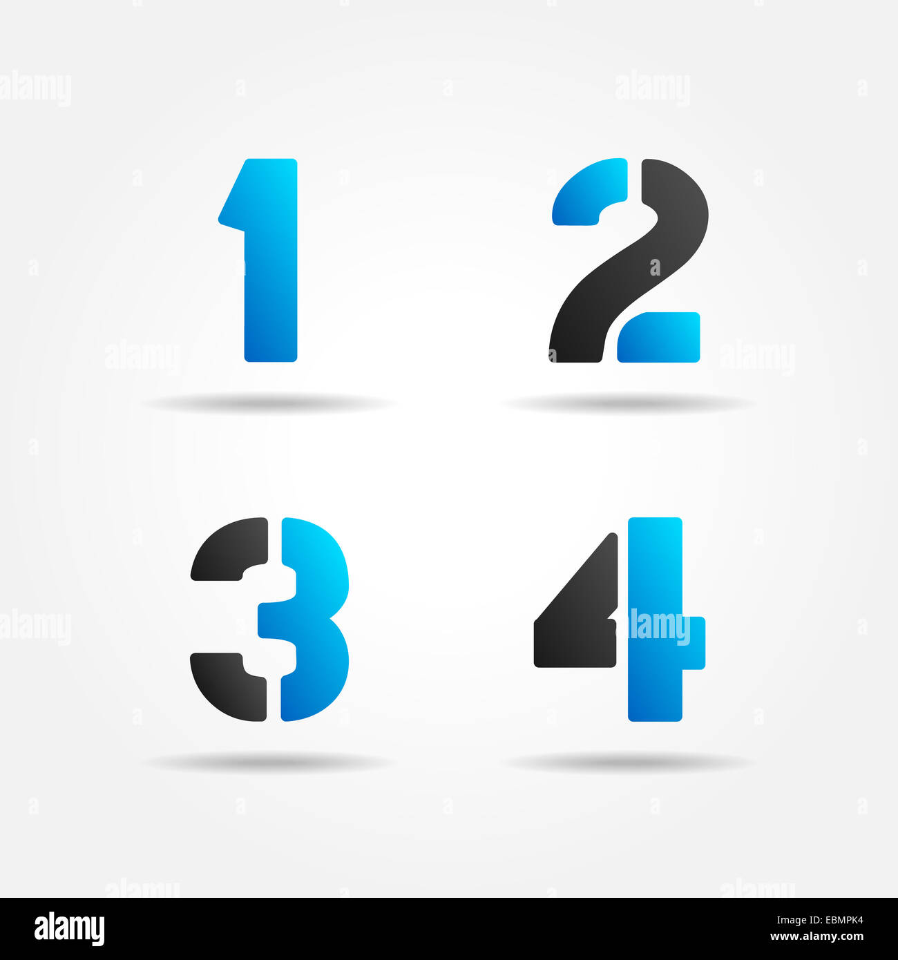 1234 3d blue stencil numbers stock photo alamy