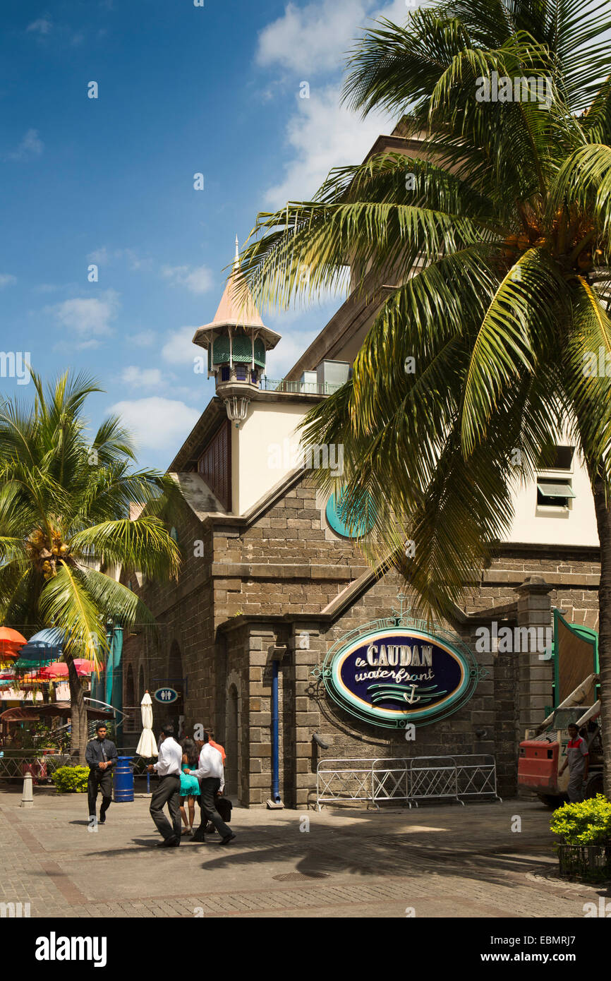 Mauritius, Port Louis, Caudon Waterfront, seafront, shops, bars and  restaurants Stock Photo - Alamy