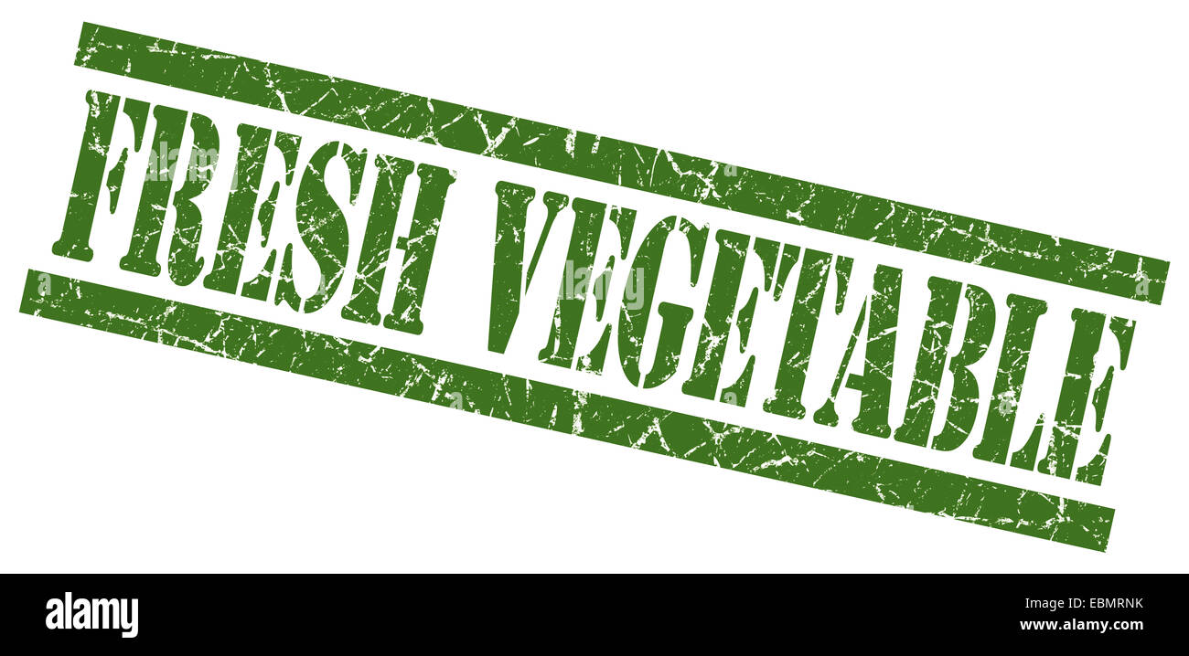 fresh vegetable green grungy stamp isolated on white background Stock ...