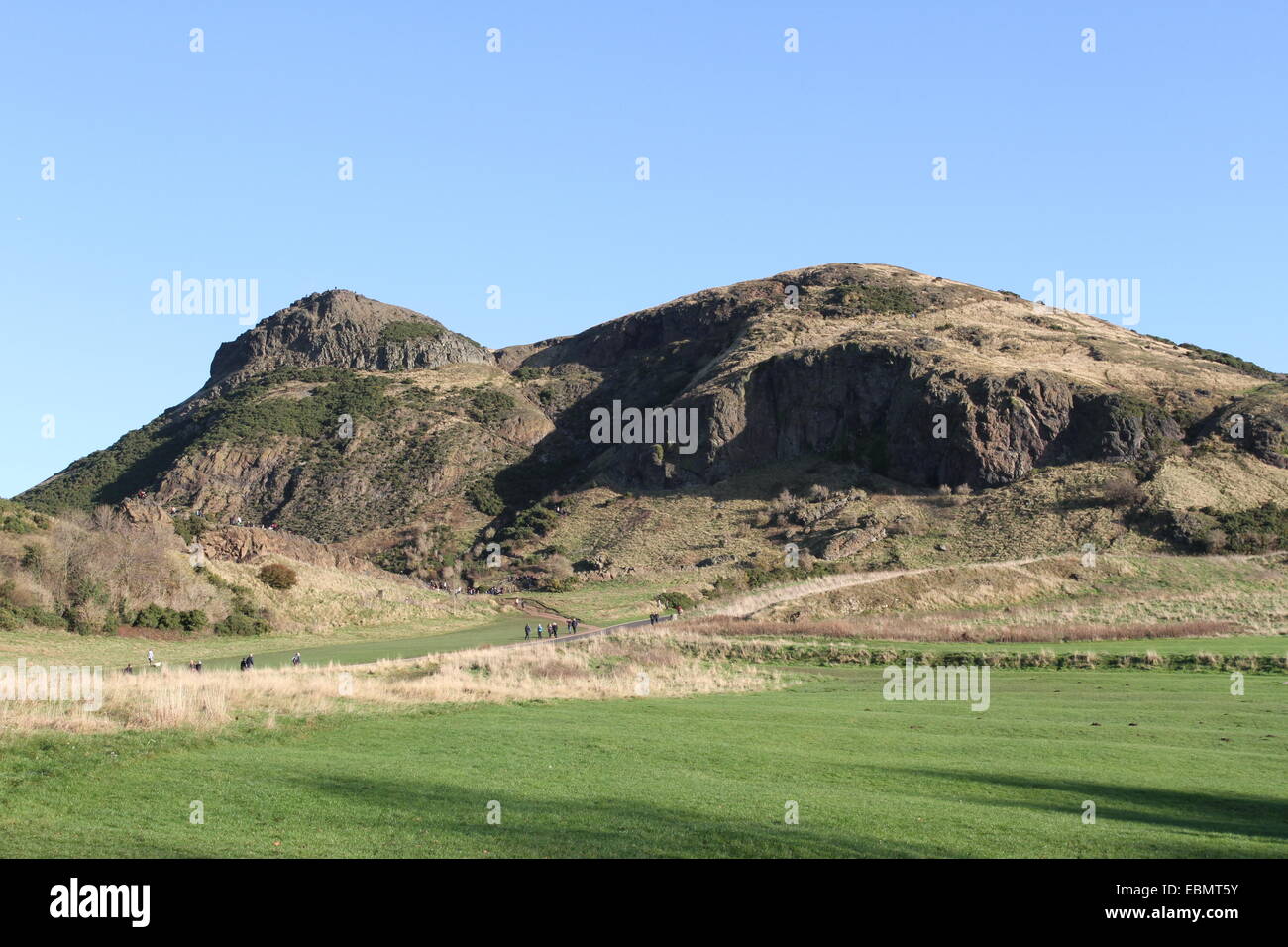 Arthurs Peak Holyrood Park Edinburgh Scotland  November 2014 Stock Photo