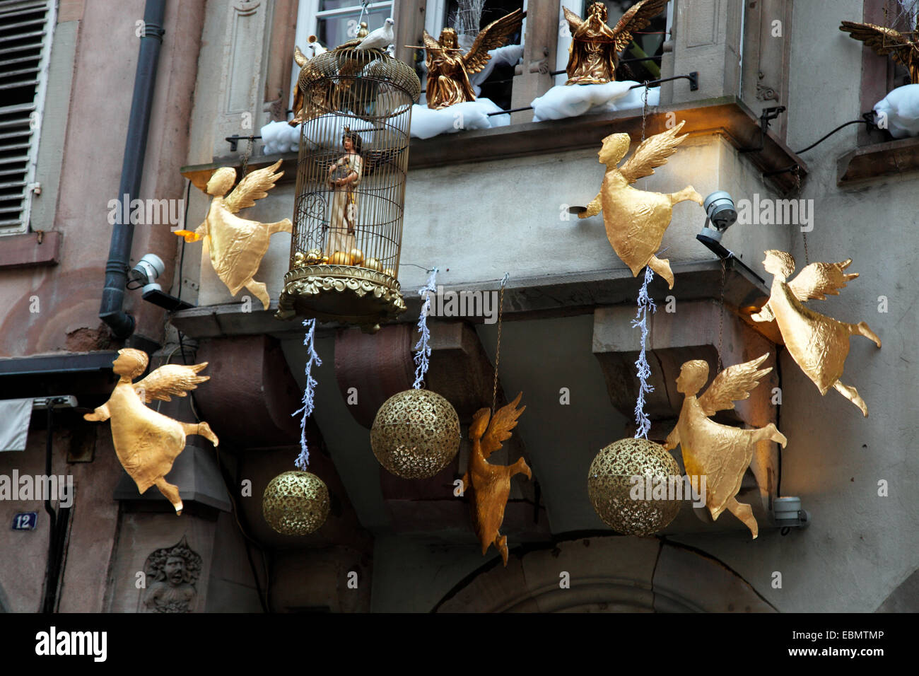 Strasbourg Christmas angel decorations Stock Photo