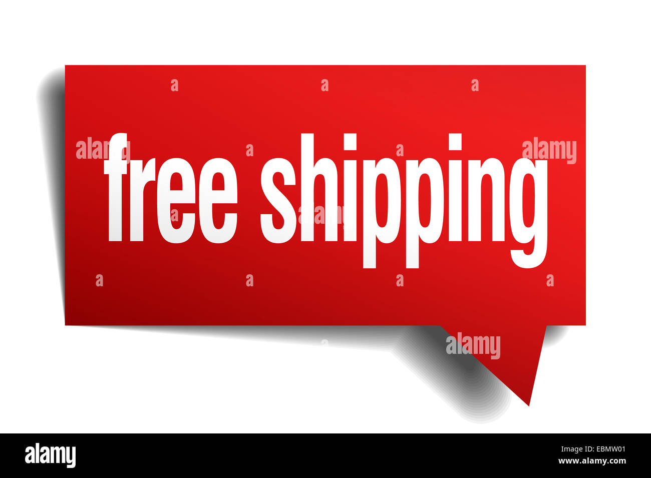 free shipping red 3d realistic paper speech bubble Stock Photo - Alamy