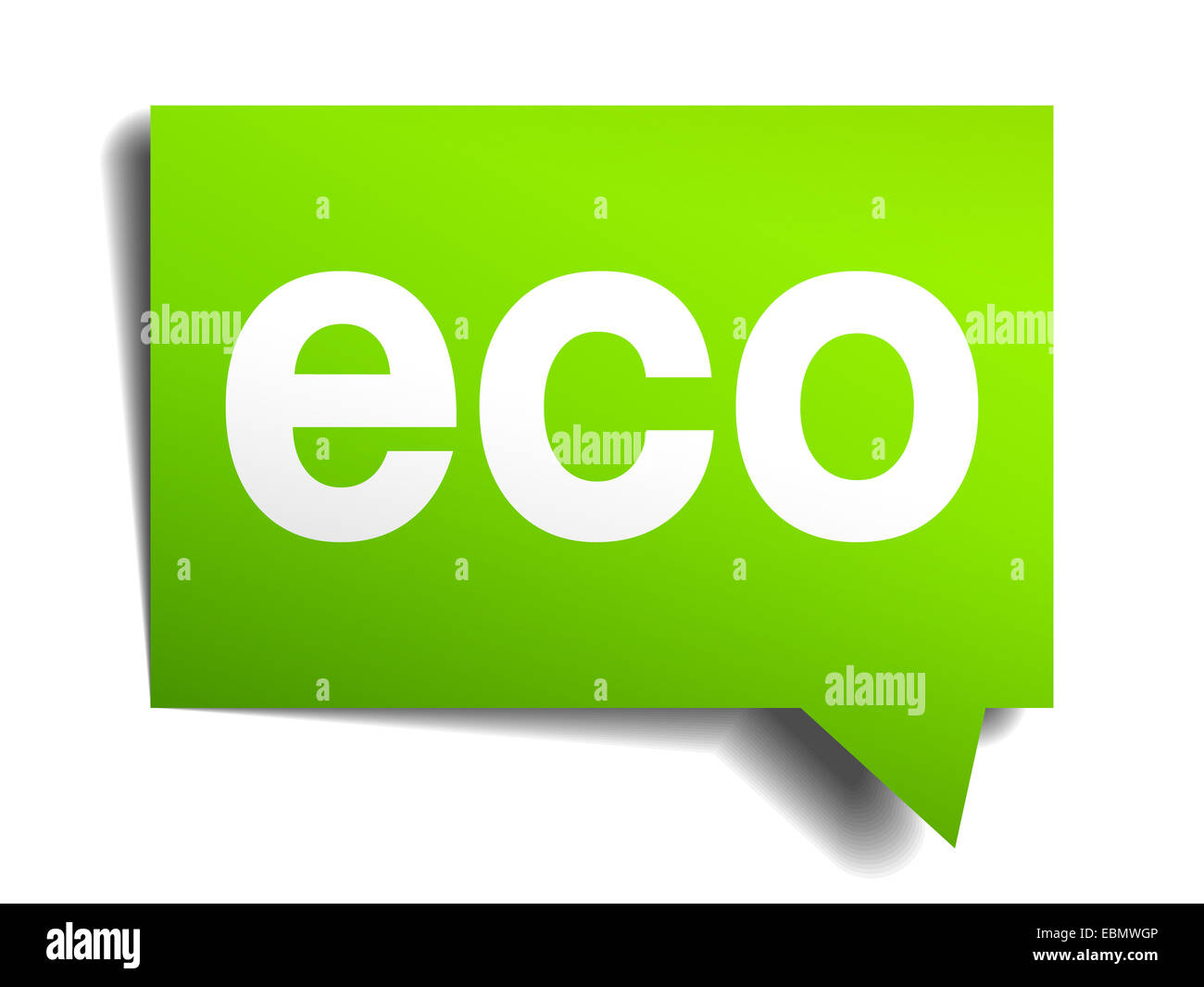eco green 3d realistic paper speech bubble isolated on white Stock ...