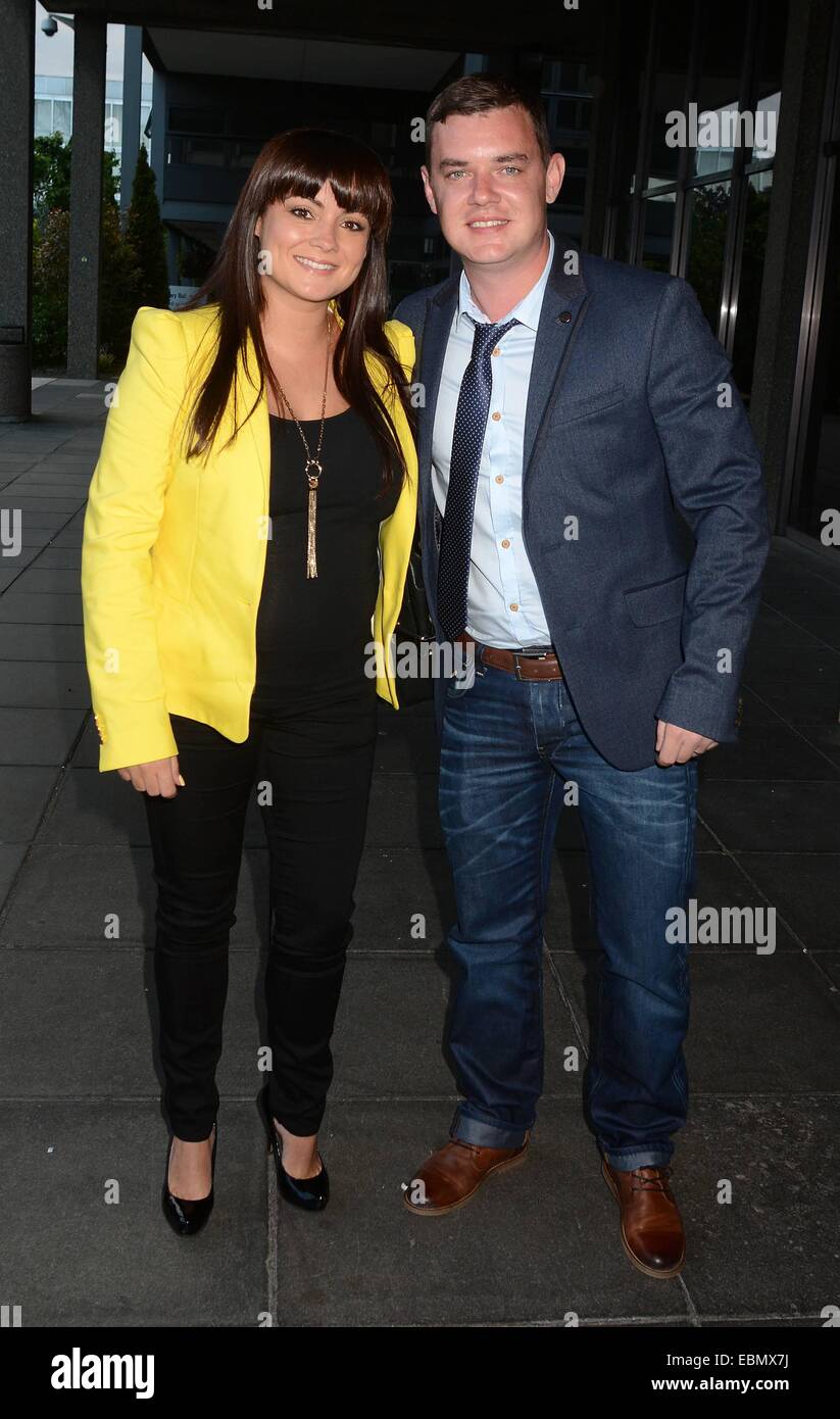 Louis Walsh debuts his new boyband Hometown on The Late Late Show & other guests, Dublin, Ireland - 30.05.14.  Featuring: Fiona O'Carroll,Danny O'Carroll Where: Dublin, Ireland When: 31 May 2014 Stock Photo