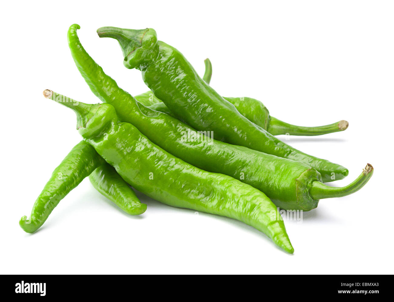 Green fresh chili pepper isolated on white Stock Photo Alamy
