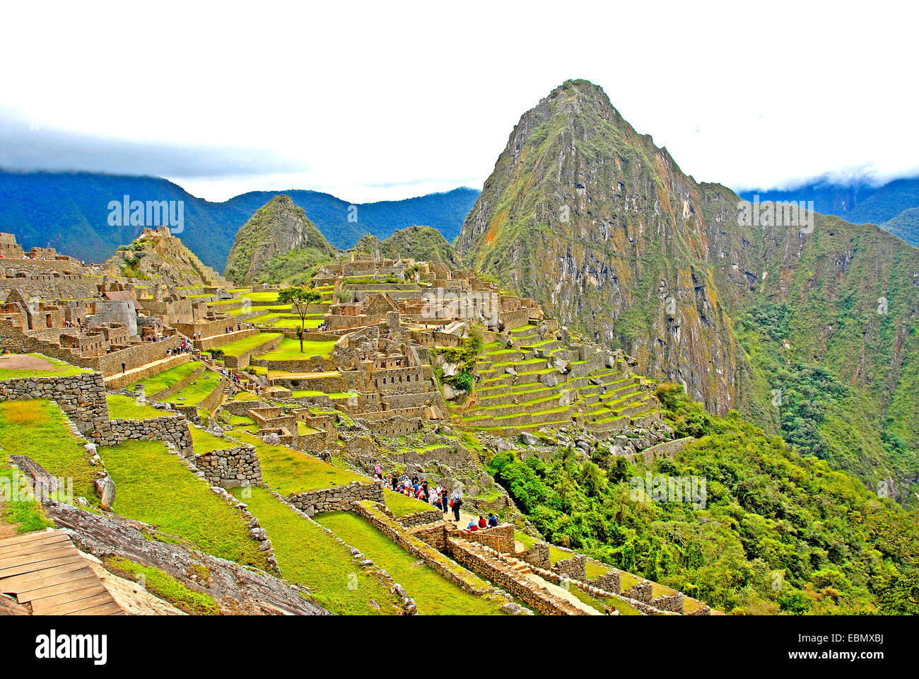aerial view of Machu Picchu Peru Stock Photo