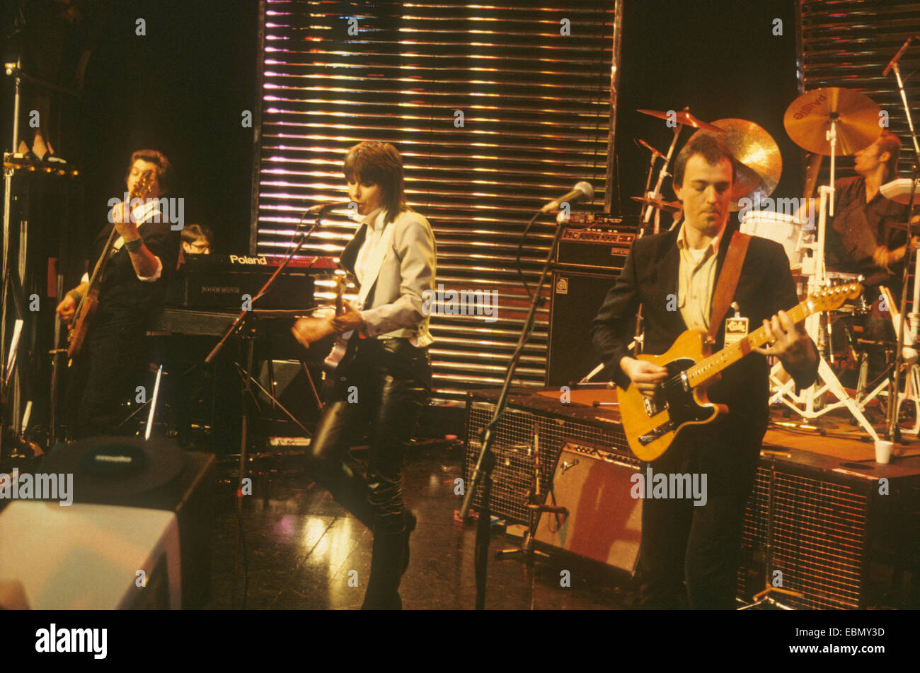 THE PRETENDERS  Anglo-American rock group about 1982 with Chrissie Hynde Stock Photo