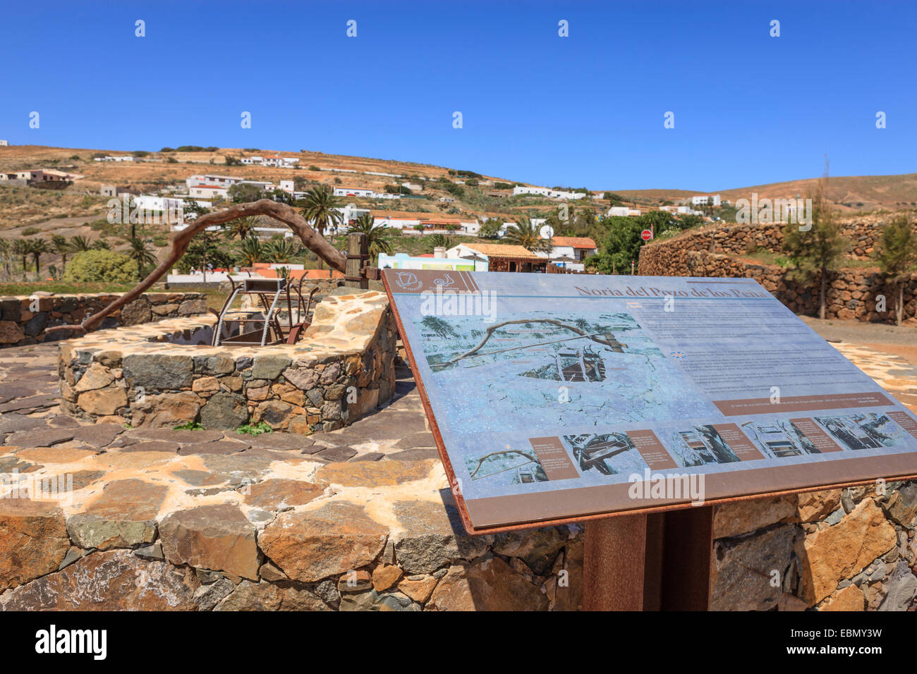 Noria del Pozo de los Pena Betancuria Fuerteventura Canary Islands Spain Stock Photo