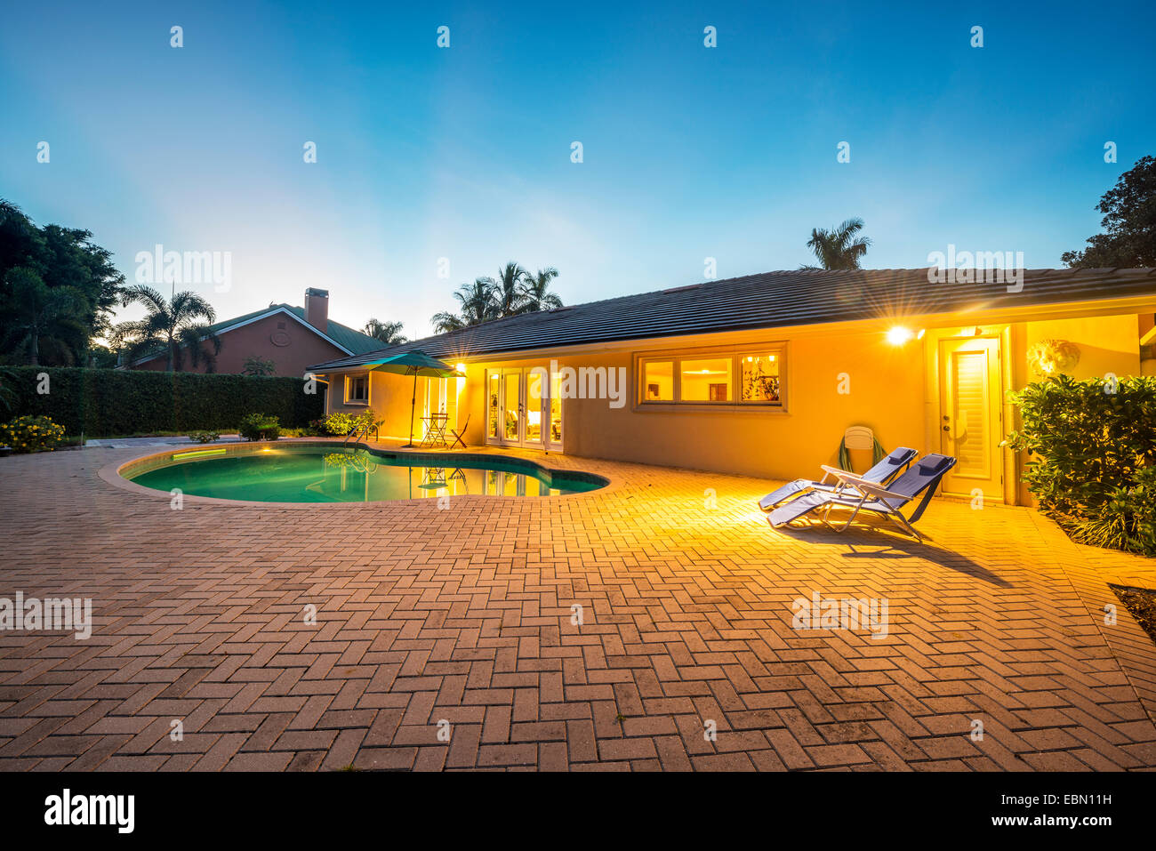 house; naples; florida; usa;night,swimming pool,lifestyle,patio,paved