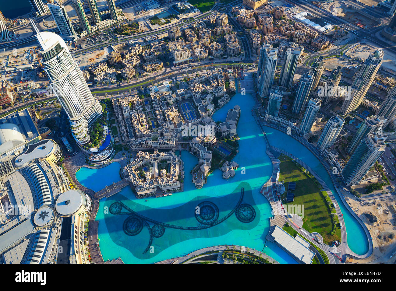 View of Dubai city from the top of a tower. Stock Photo