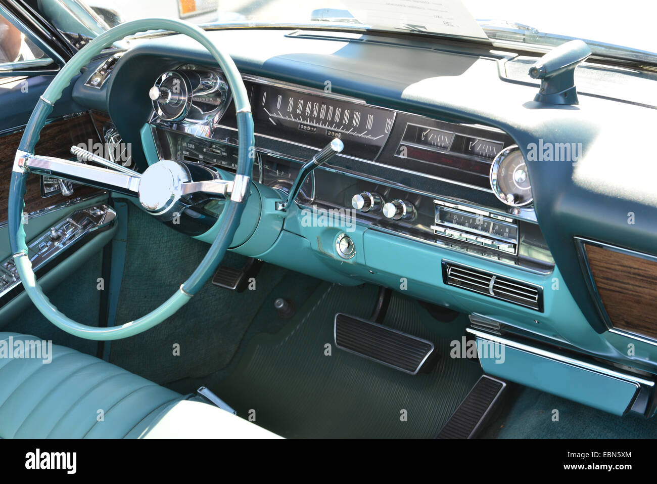 Interior of a 1950's Chevrolet Stock Photo