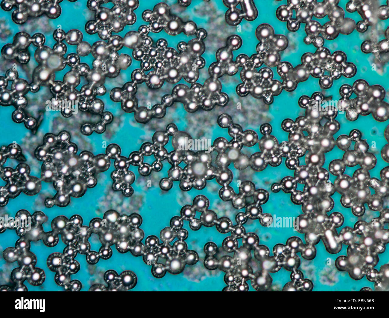 Solder paste in a matrix of flux paste with solder balls Stock Photo