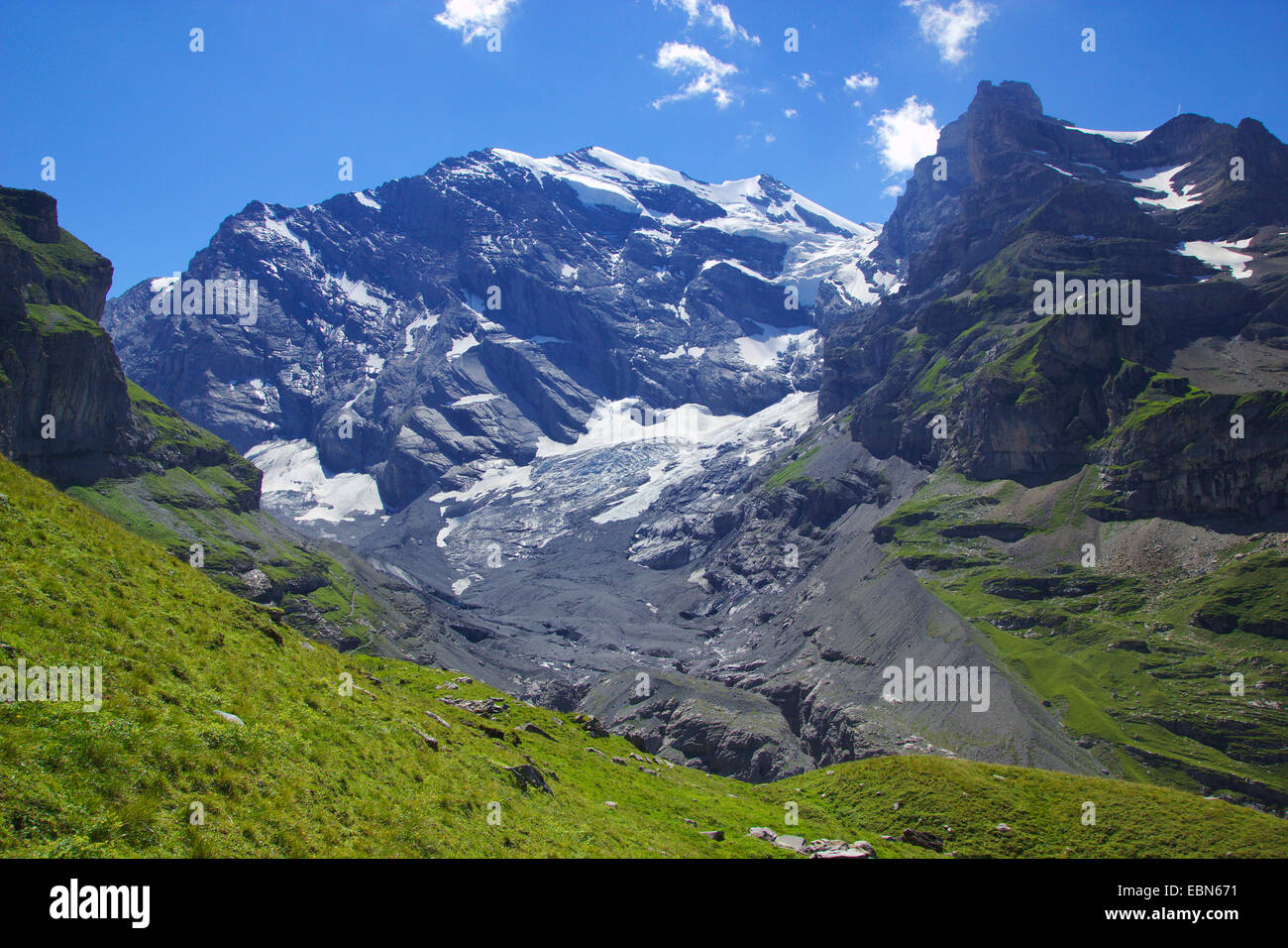 Bluemlisalp seen from the upper Kien Valley, Switzerland Stock Photo