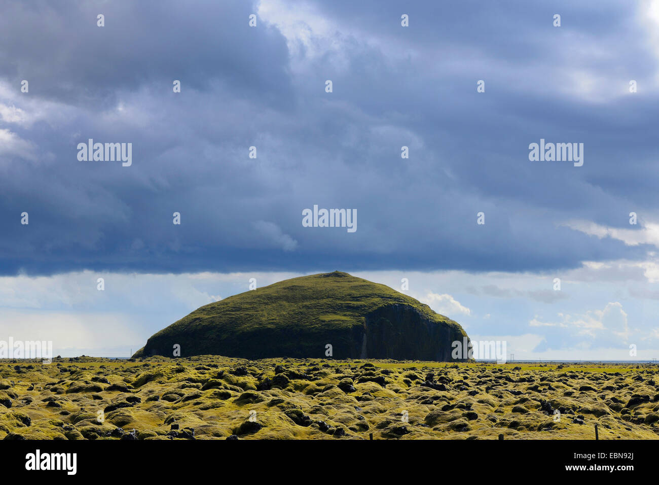 volcanic landscape with Hill, Route 1, Iceland, South Iceland, South Coast Stock Photo