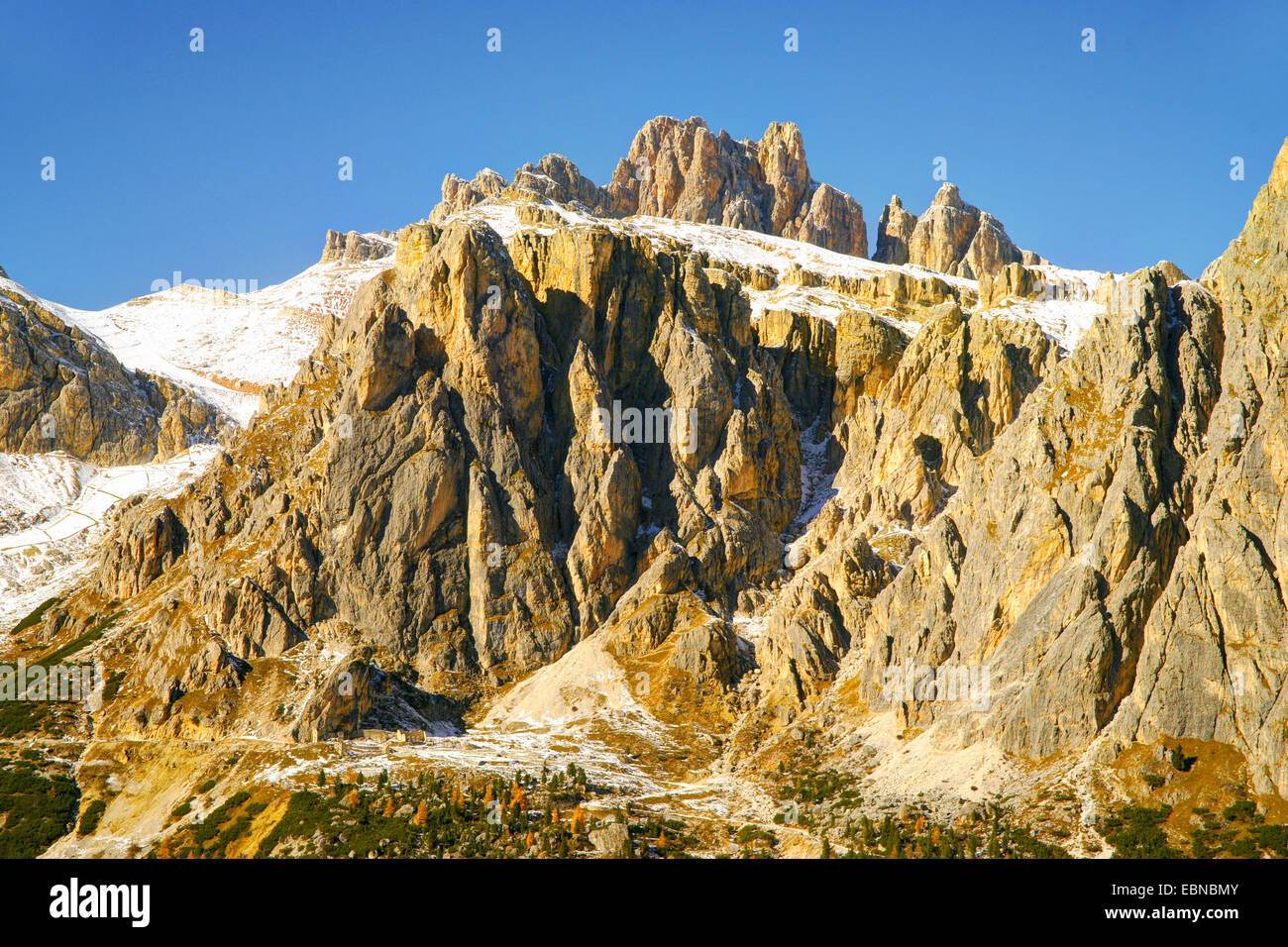 mountain scenery at the so Falzarego, Col dei Bos, Italy, South Tyrol, Dolomiten Stock Photo