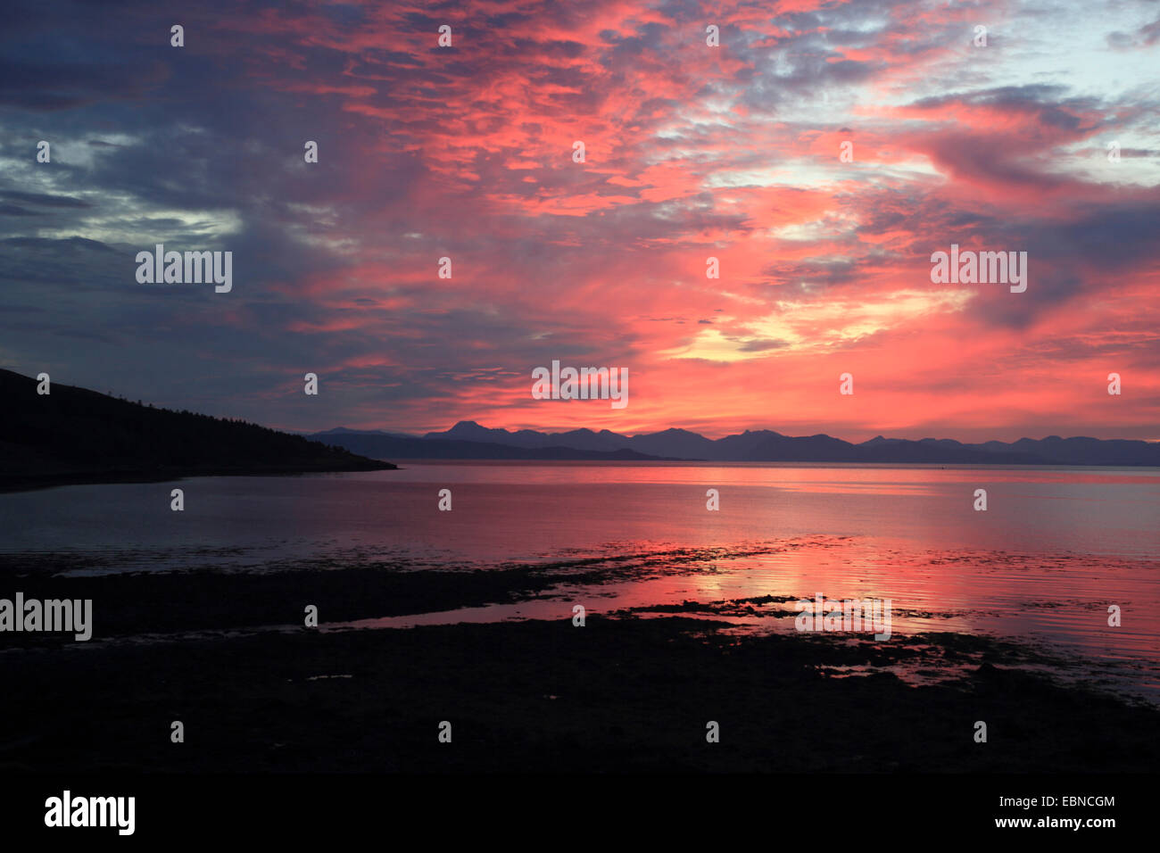 sunrise on Isle of Rum, United Kingdom, Scotland, Isle of Rum Stock Photo