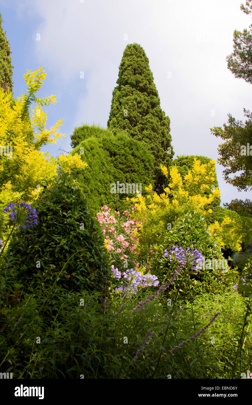 garden of the Villa Ephrussi de Rothschild, France, Saint-Jean-Cap-Ferrat Stock Photo