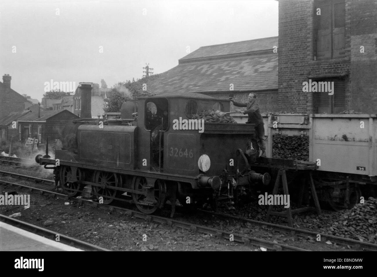 original steam locomotive class a1x number 32646 at havant hampshire england uk during the 1960s Stock Photo