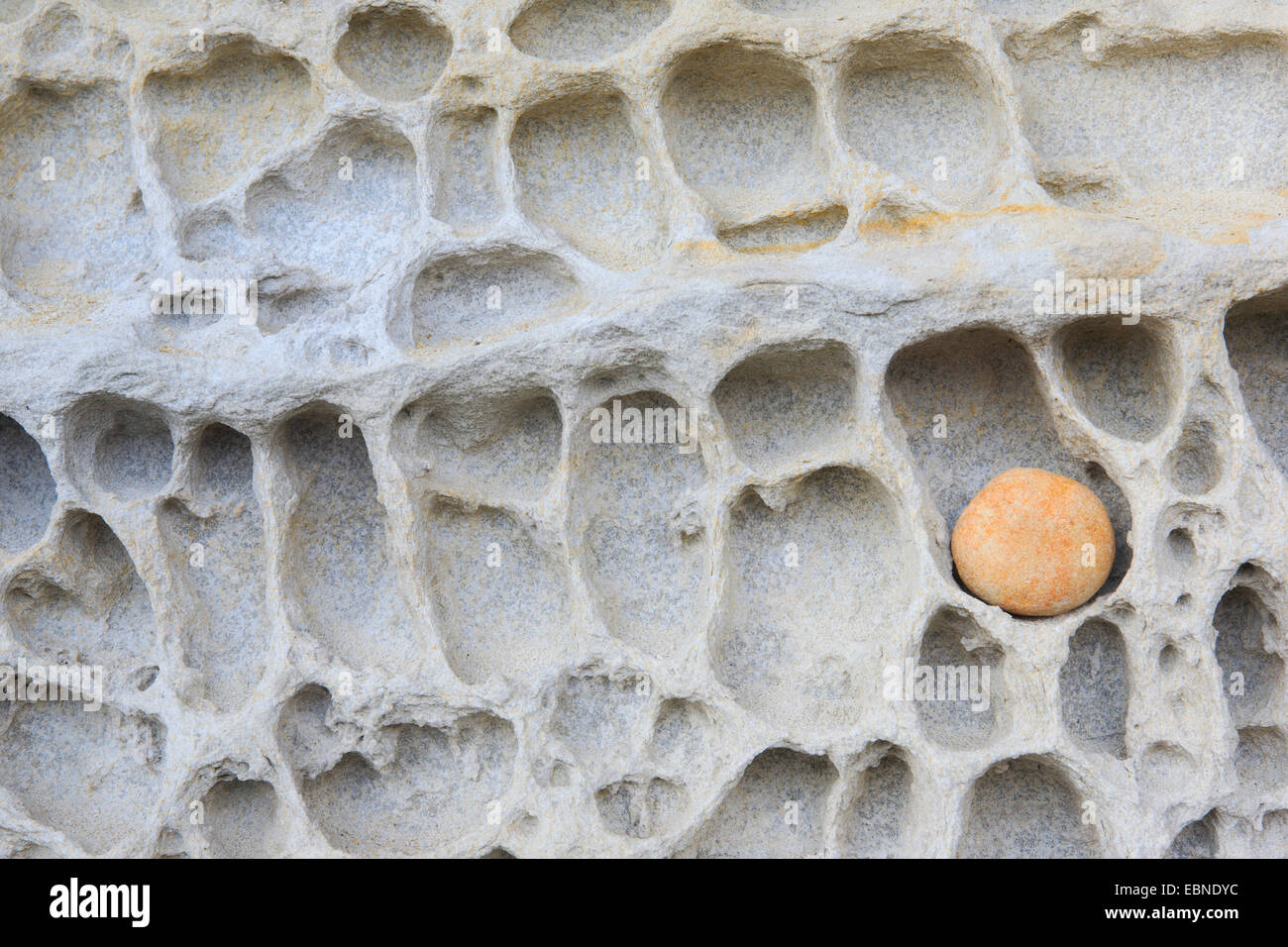 Salt weathering of sandstone, United Kingdom, Scotland Stock Photo