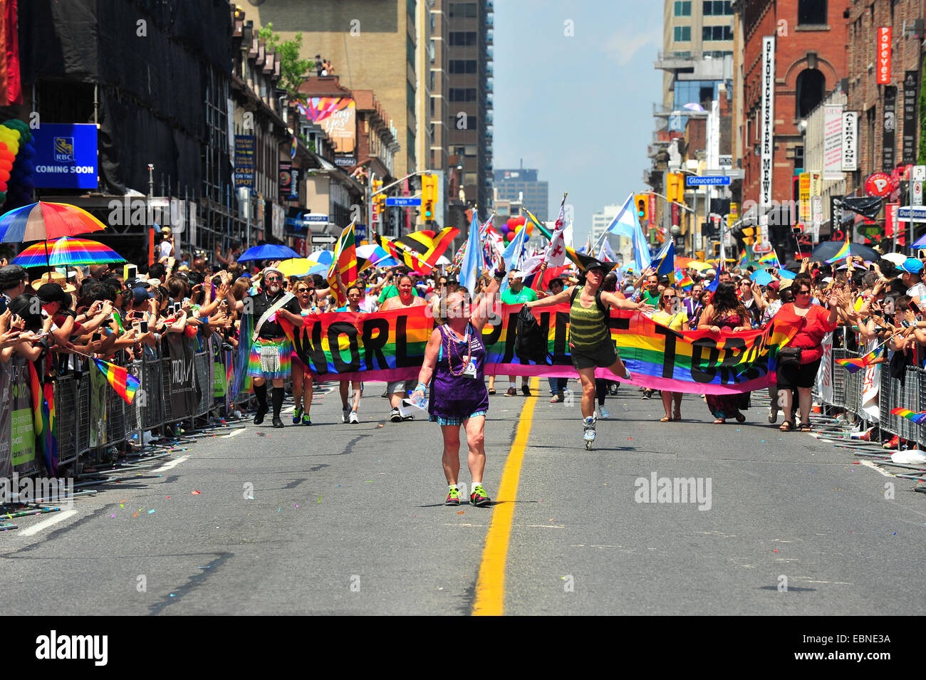 The start of the 2014 World Pride in Toronto. Stock Photo