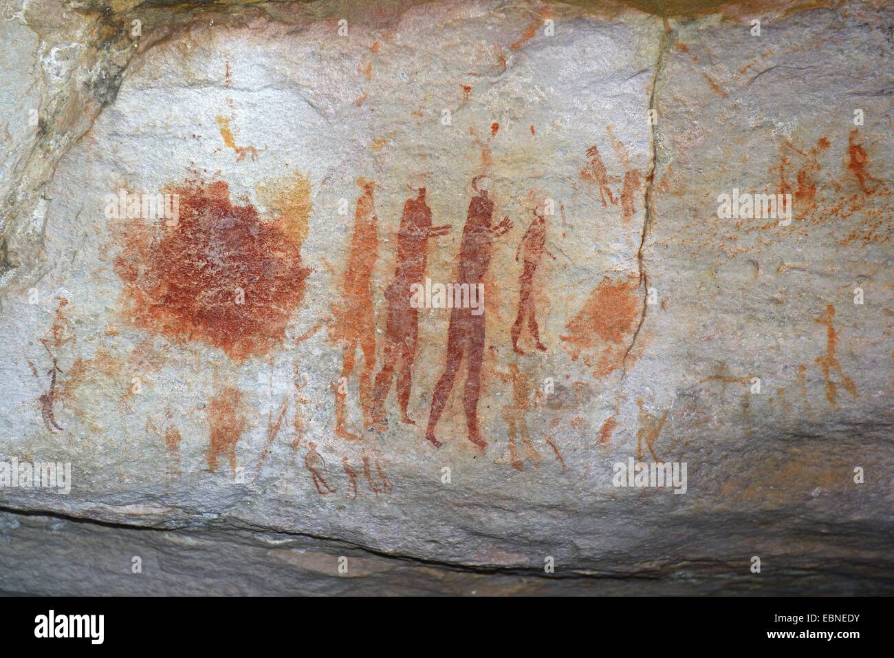 old petroglyphes of the San, natives of South Africa, Sevilla Rock Art Trail, Cederberge near Clanwilliam and Wuppertal, South Africa, Western Cape Stock Photo