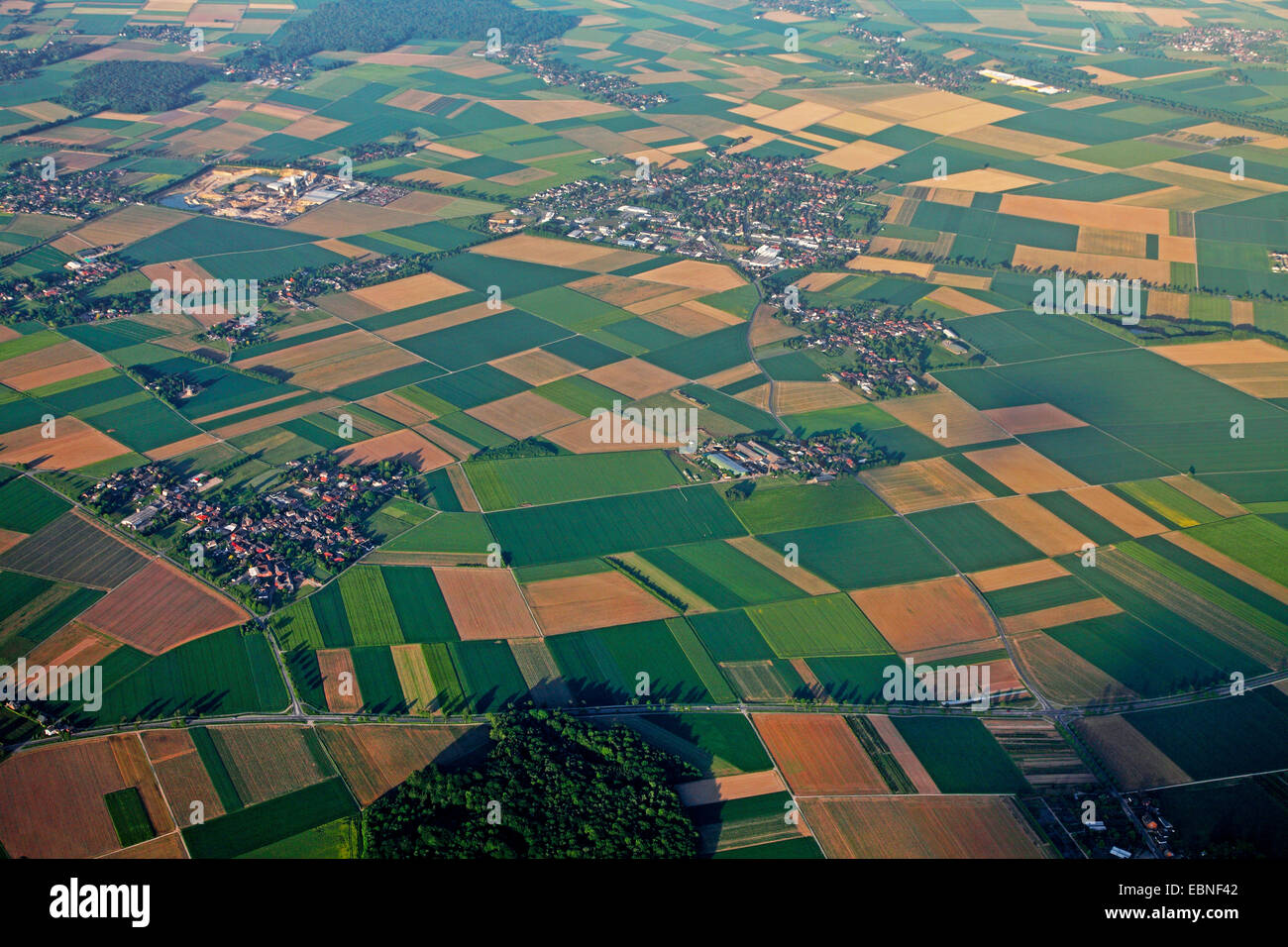 aerial view to agricultural landscape, Hungary Stock Photo
