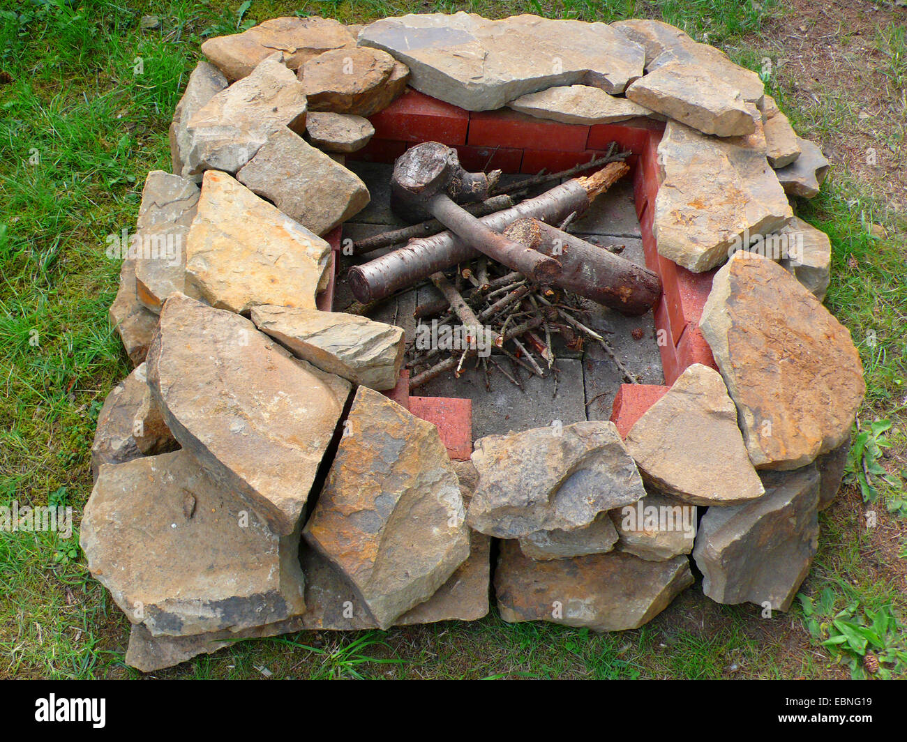 Natural brick fireplaces hi-res stock photography and images - Alamy