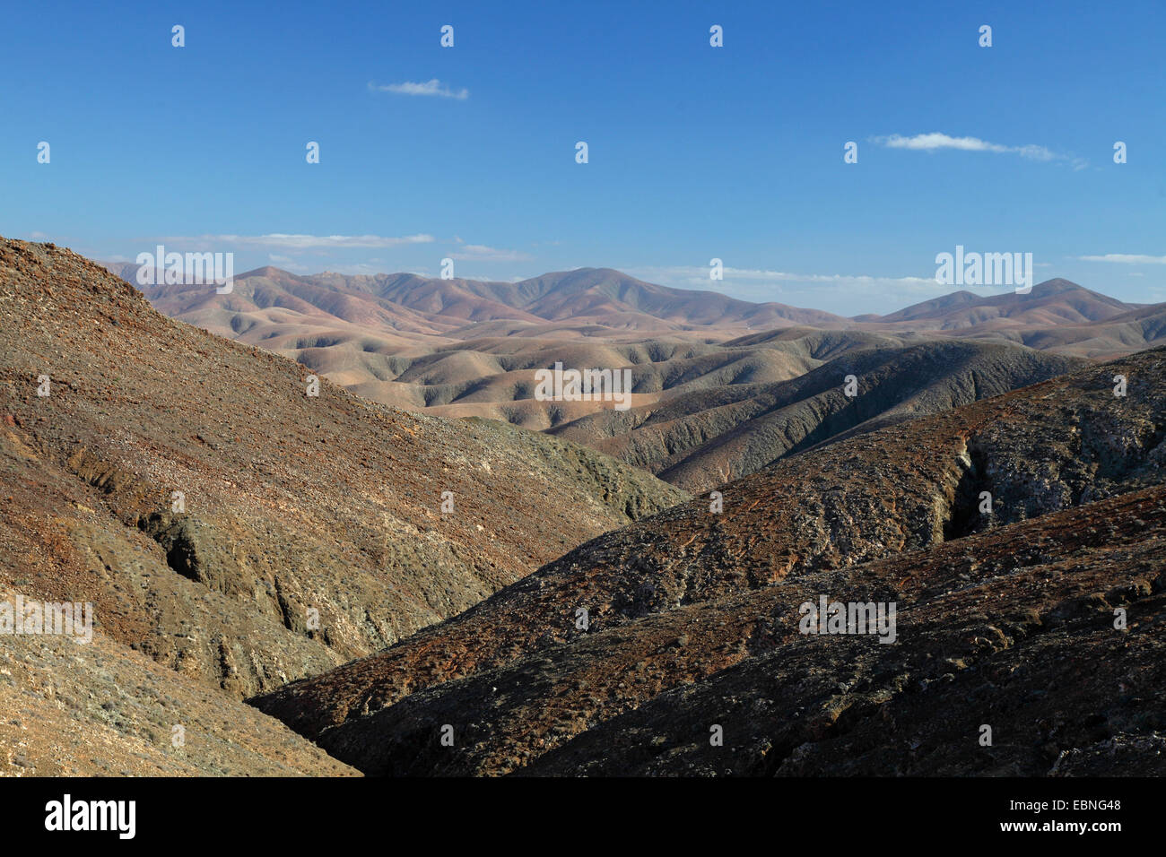 mountainous region north of La Pared, Canary Islands, Fuerteventura Stock Photo