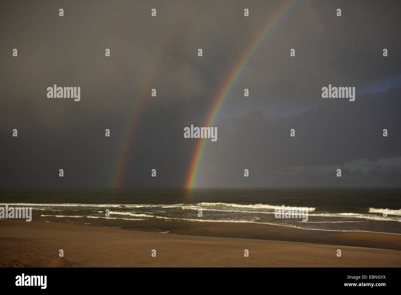 rainbow at the North Sea, Germany, Schleswig-Holstein, Sylt, Rantum Stock Photo