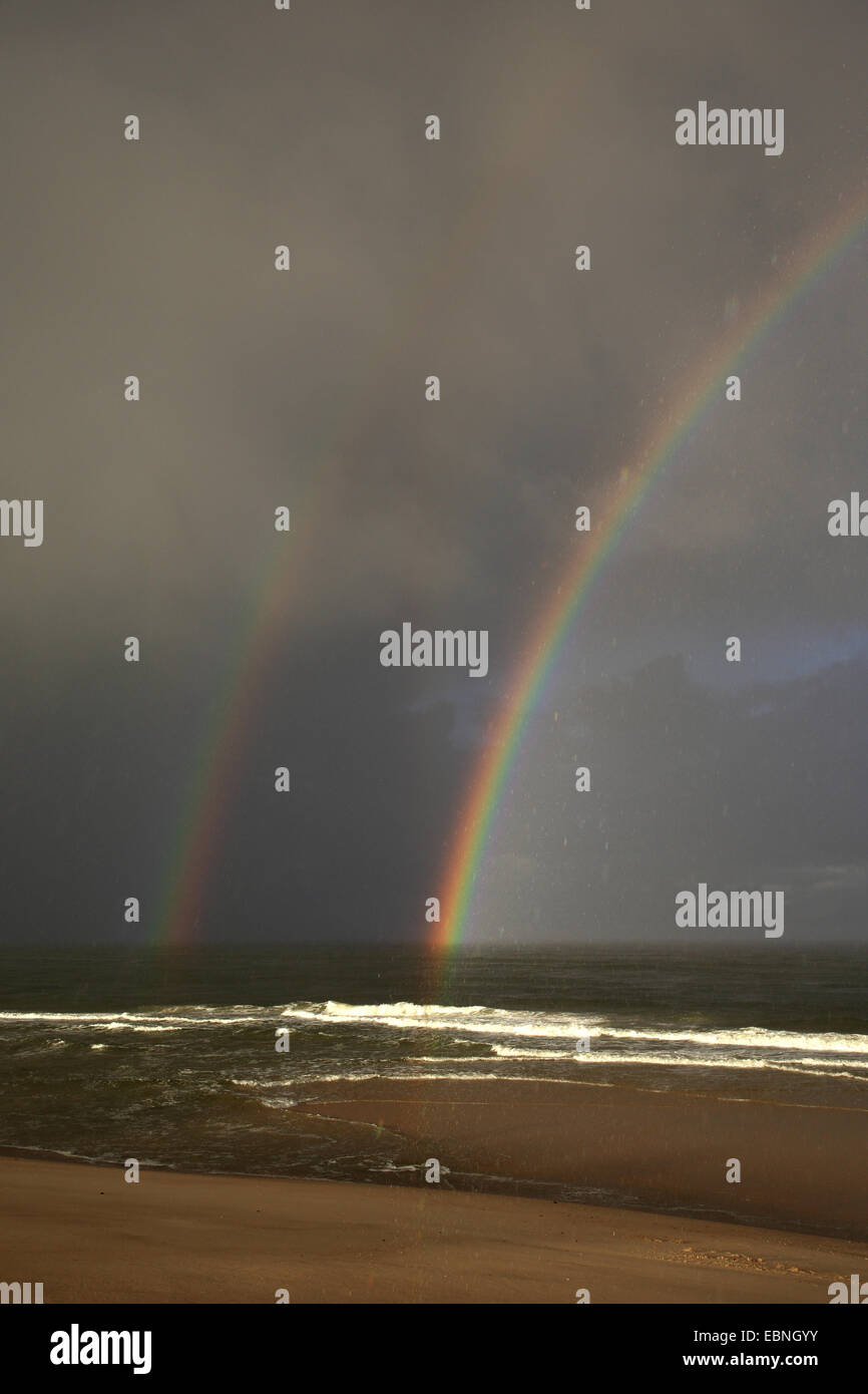 rainbow at the North Sea, Germany, Schleswig-Holstein, Sylt, Rantum Stock Photo