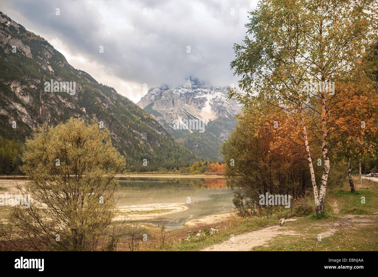 Lago di Dobiacco, Toblacher See inDolomite Alps, Italy, Europe Stock Photo