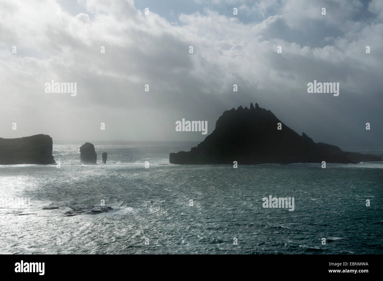 Tindhólmur islet, Vágar Island, Faroe Islands Stock Photo - Alamy