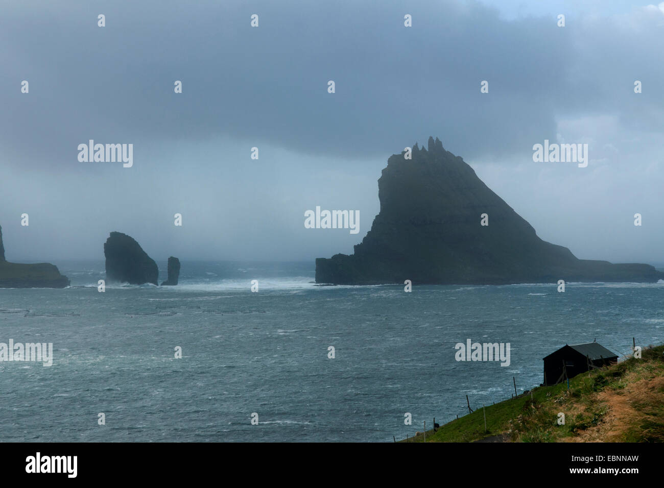 Tindhólmur islet, Vágar Island, Faroe Islands Stock Photo - Alamy