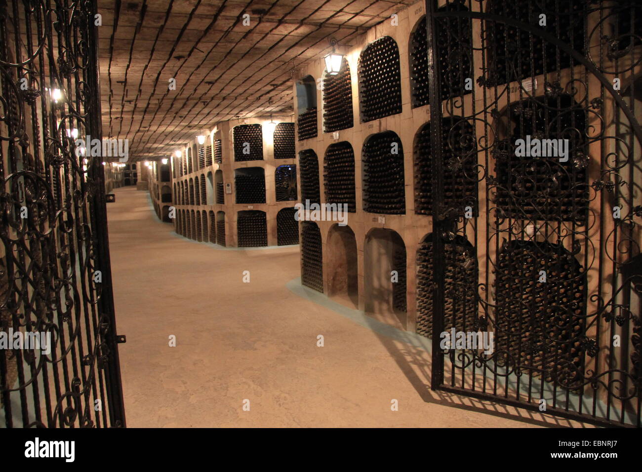 A view into what is probably the world's largest wine cellar at the
