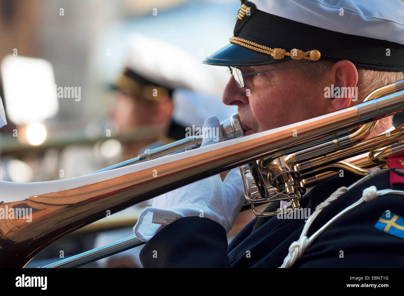 Trombonist, Stockholm, Sweden Stock Photo