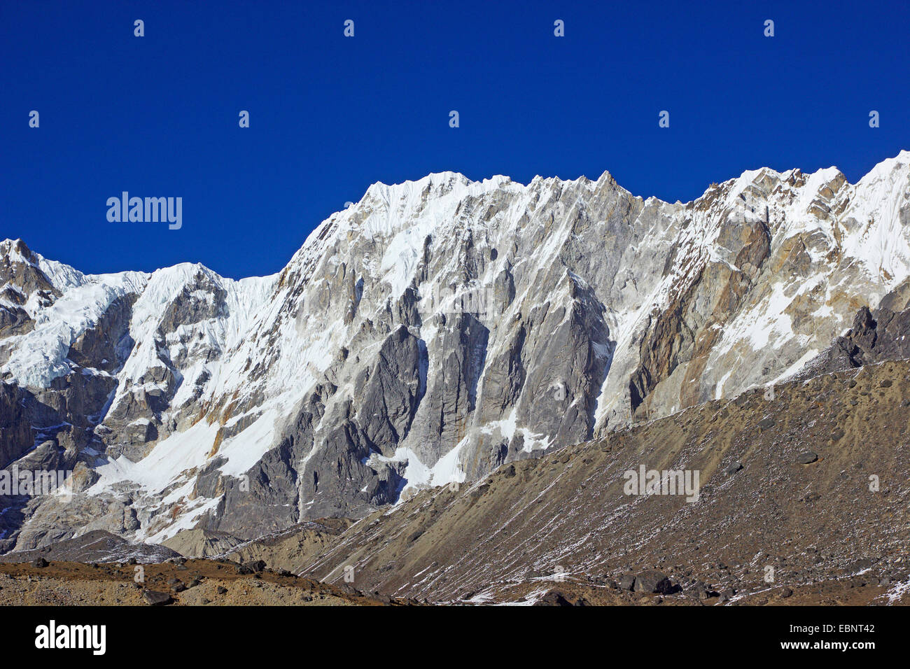 Lobuche view from Dzongla, Nepal, Himalaya, Khumbu Himal Stock Photo