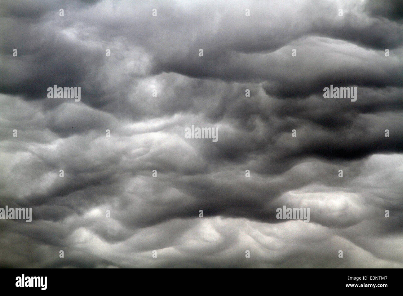 turbulence of grey cumulus clouds, Germany Stock Photo