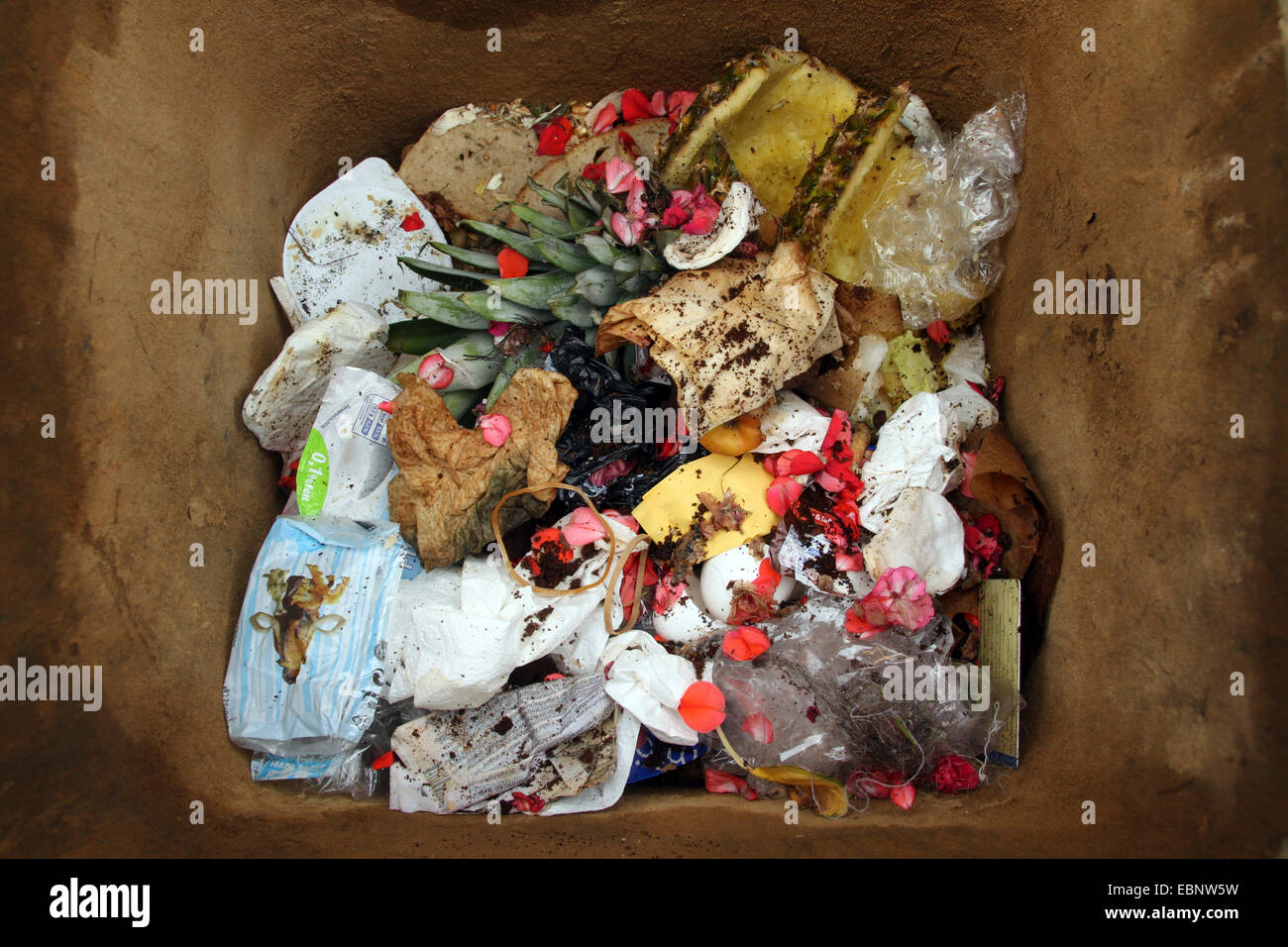 view into a waste container for residual waste, Germany Stock Photo