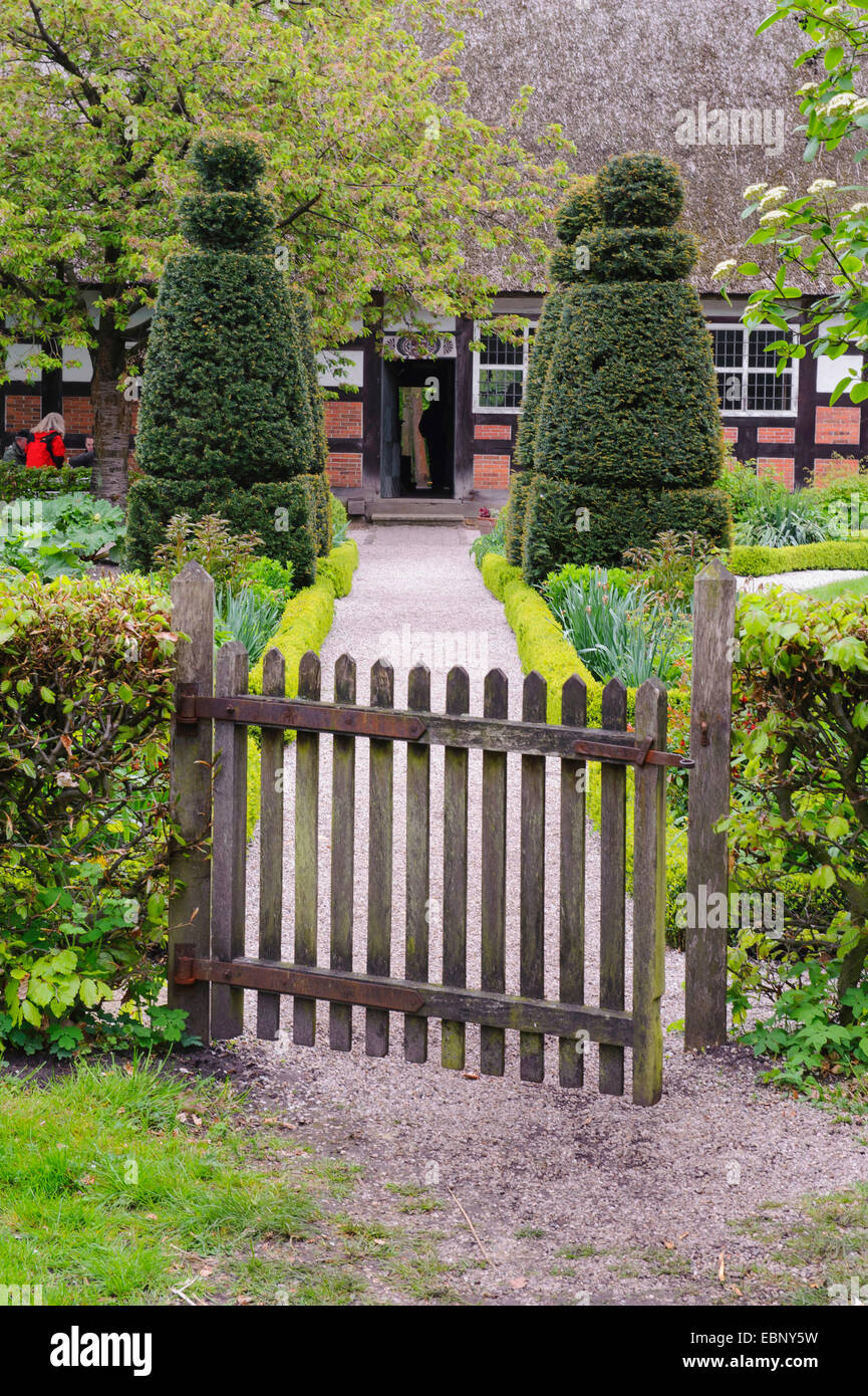 garden with garden gate, Germany Stock Photo