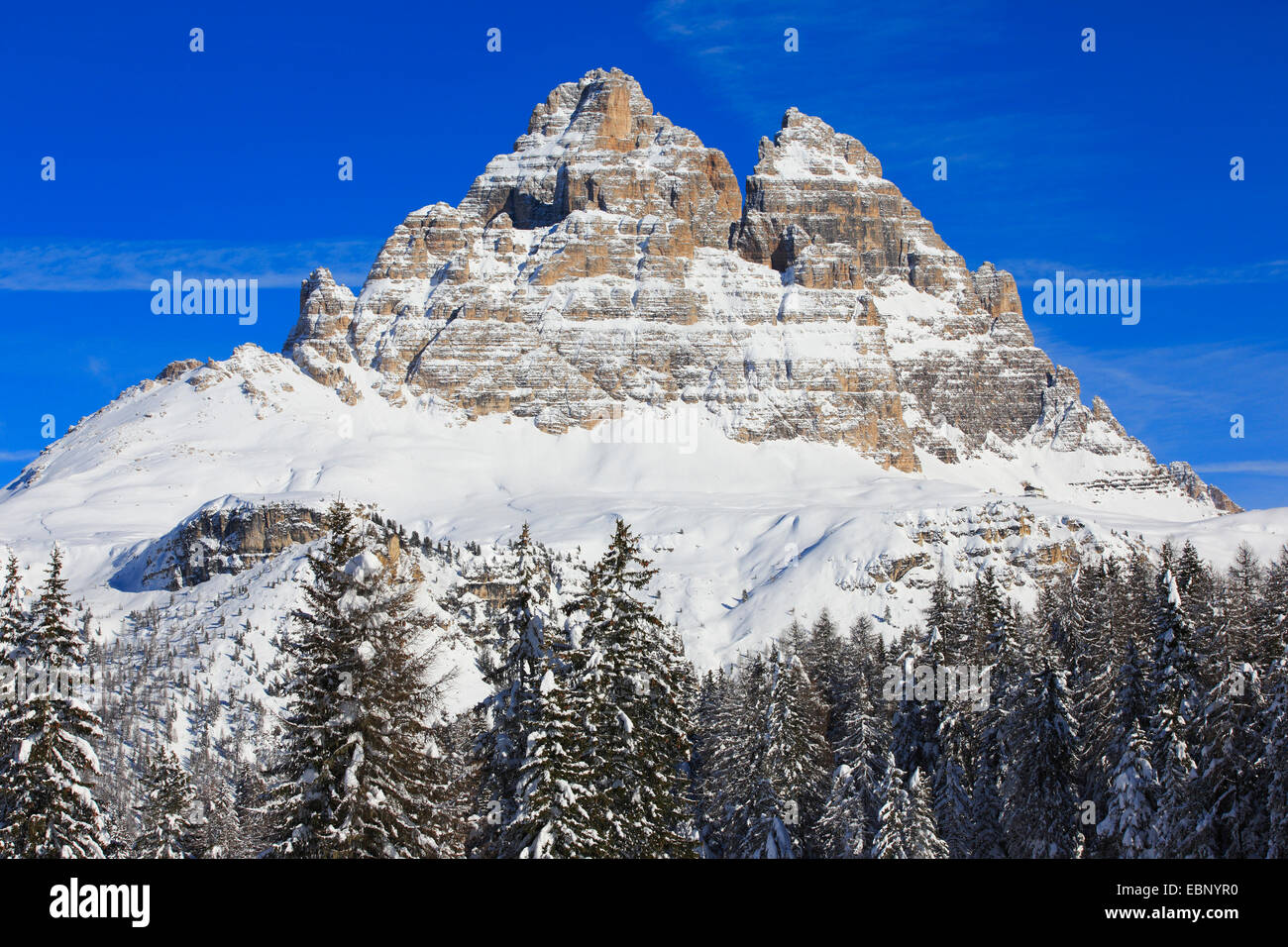 Tre Cime di Lavaredo, Italy, South Tyrol, Dolomites Stock Photo
