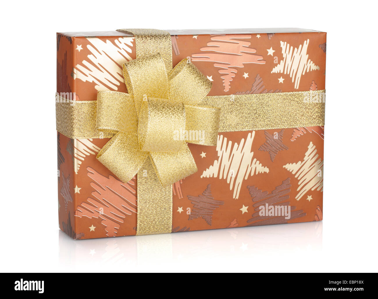 Gift box with ribbon and bow. Isolated on white background Stock Photo ...